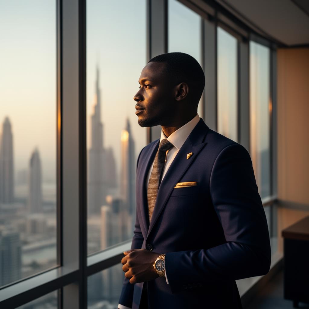 African professional in Dubai office